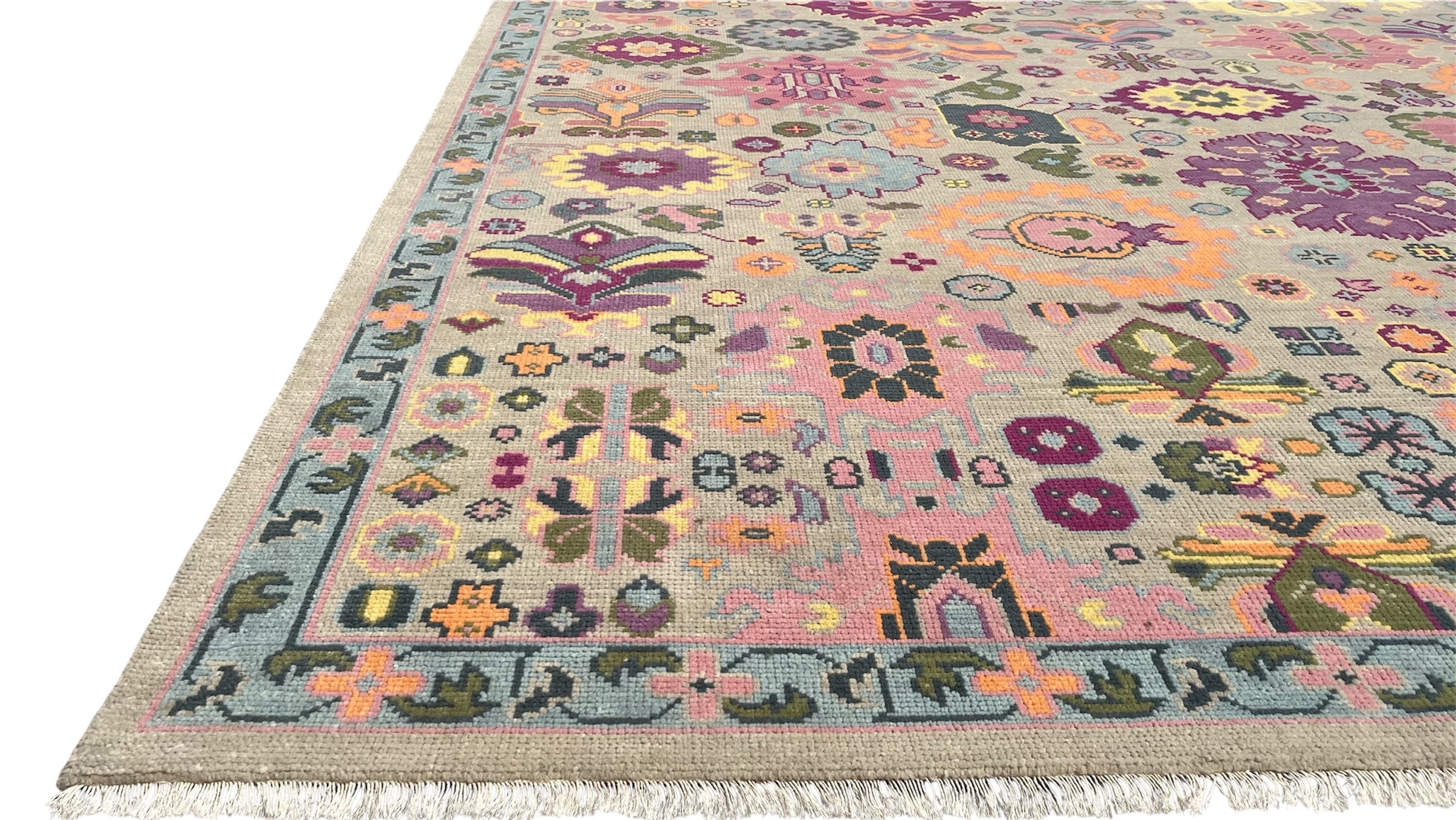 Norwyn Blush Sage Heritage Hand-Knotted Wool Rug
