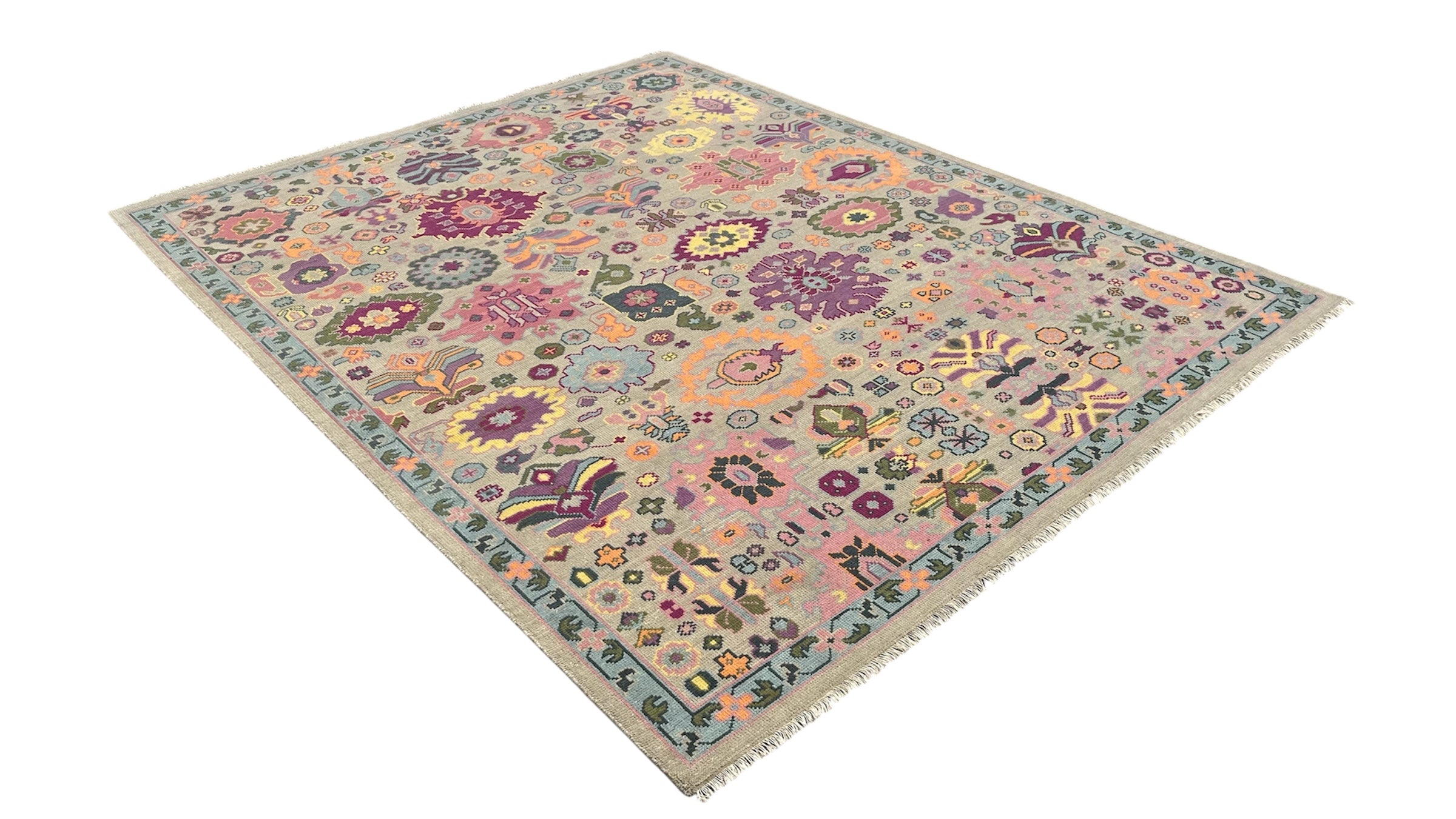 Norwyn Blush Sage Heritage Hand-Knotted Wool Rug