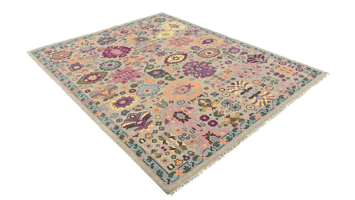 Norwyn Blush Sage Heritage Hand-Knotted Wool Rug