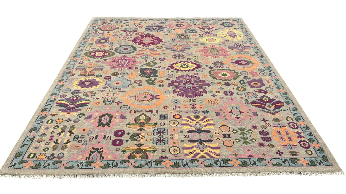 Norwyn Blush Sage Heritage Hand-Knotted Wool Rug