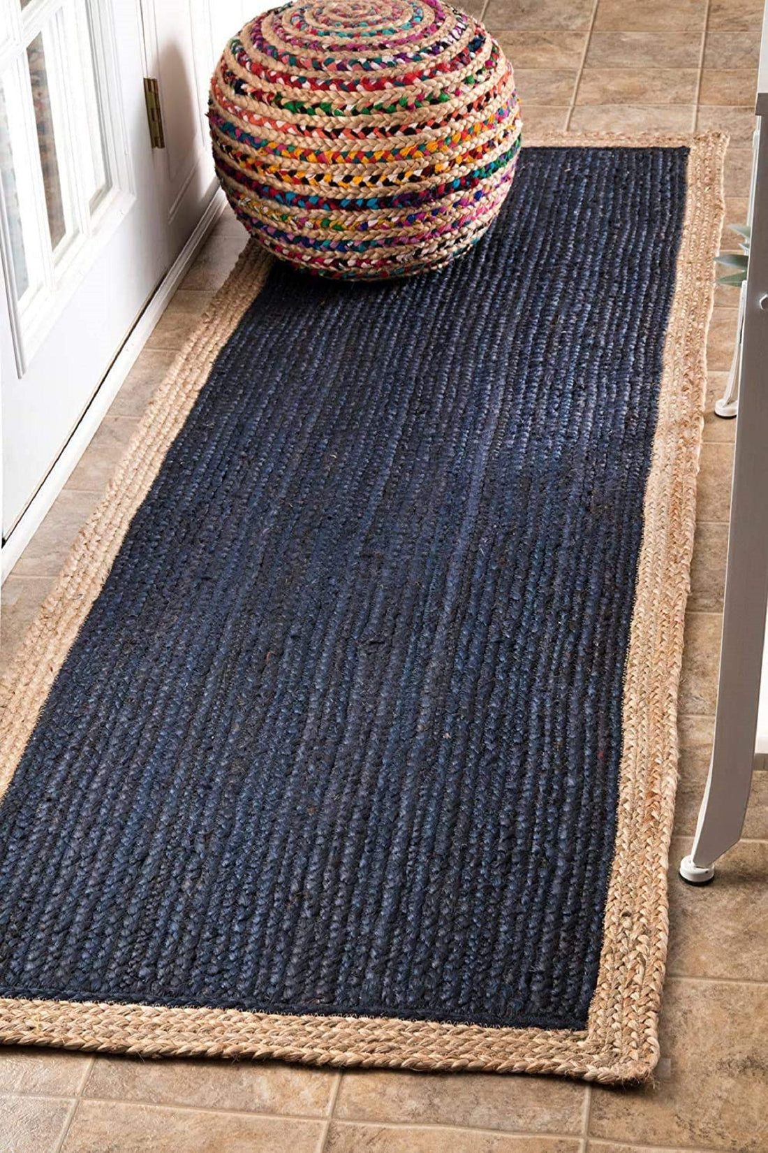 Oaxaca Flatweave Jute Bohemian Stitched Handmade Rug
