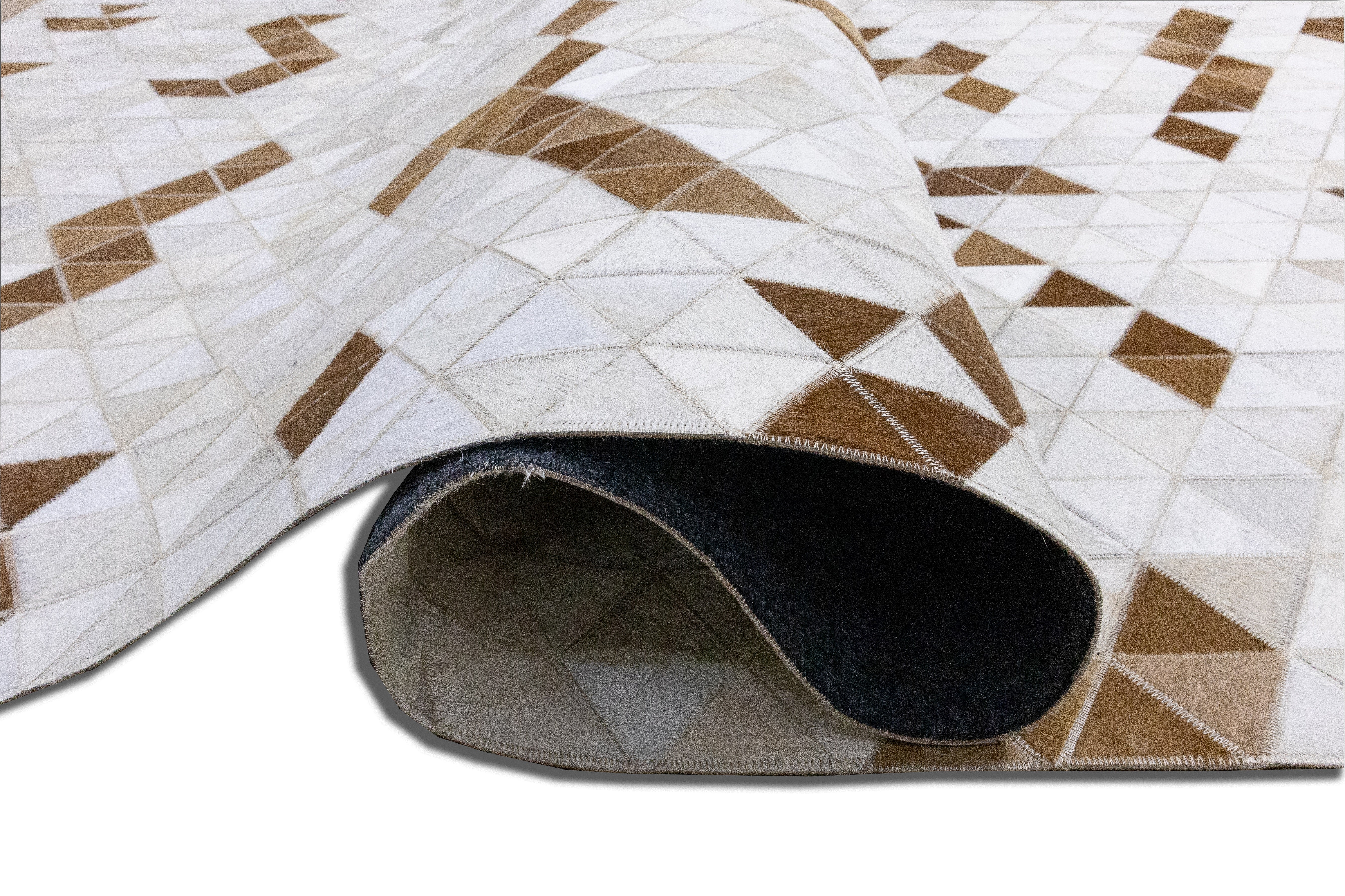 Phoenix Horizon Leather Patched Hand-Stitched Rug