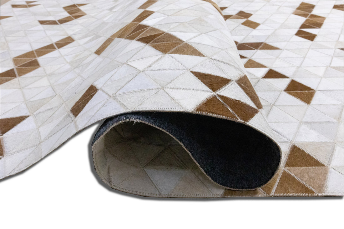 Phoenix Horizon Leather Patched Hand-Stitched Rug
