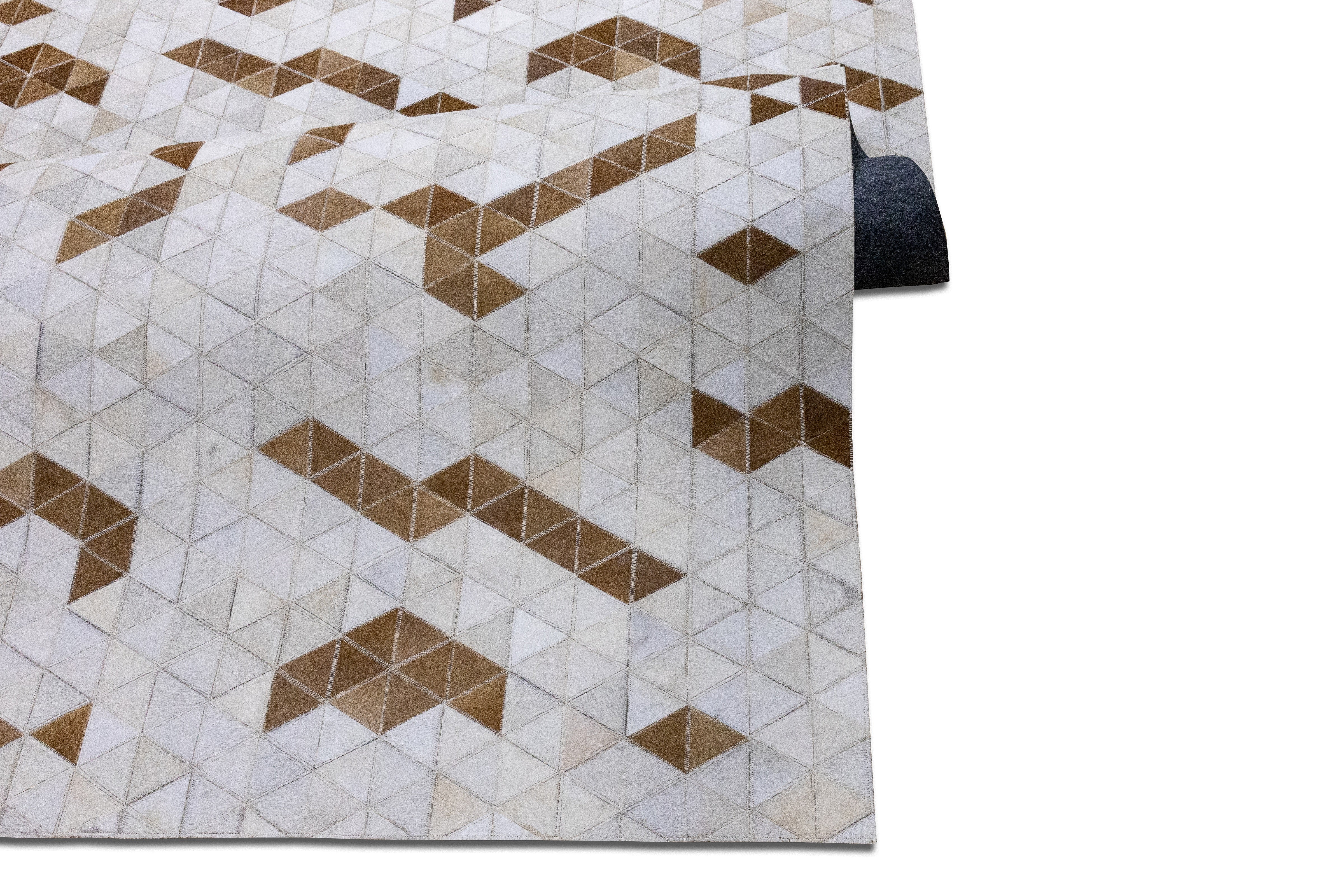 Phoenix Horizon Leather Patched Hand-Stitched Rug