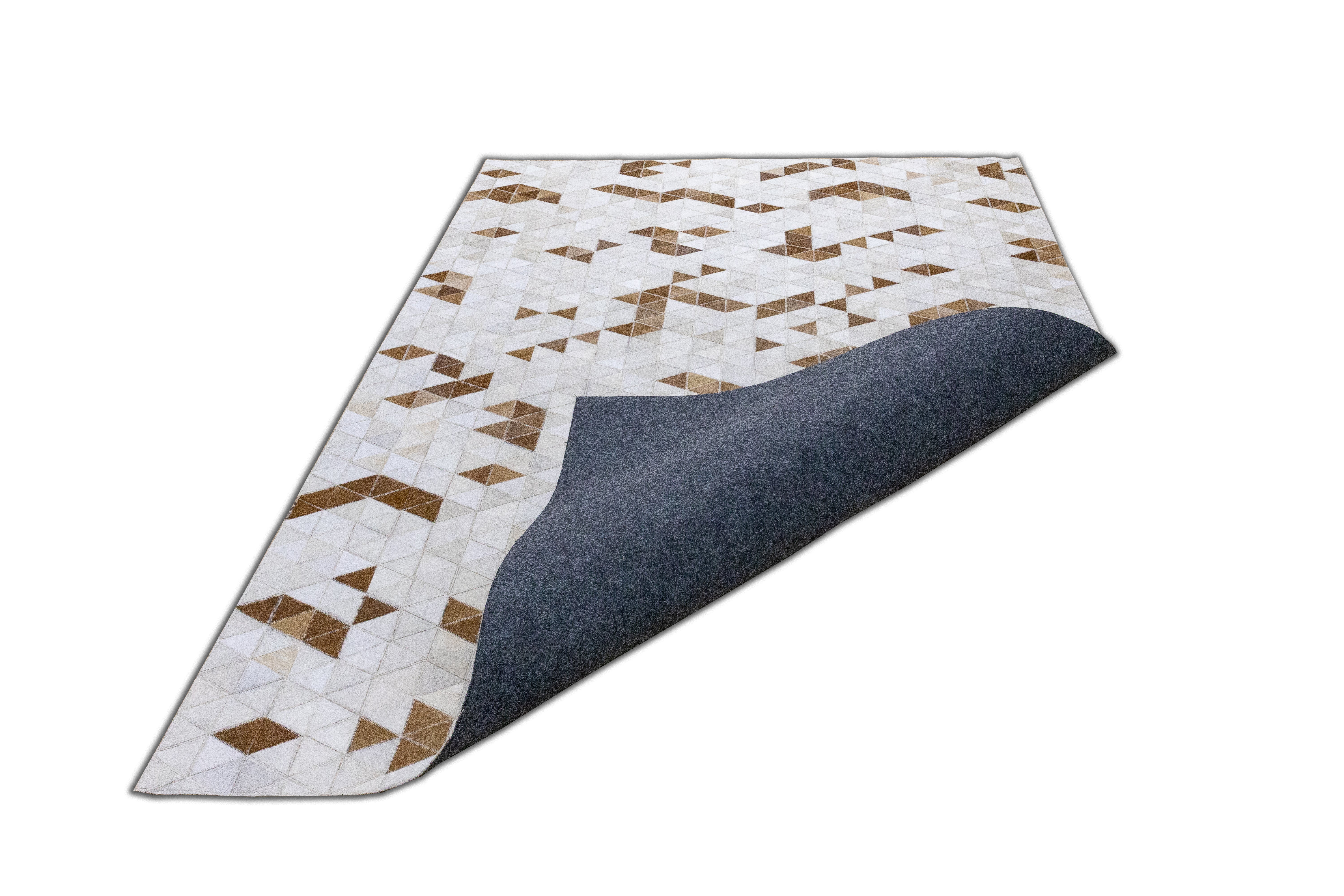 Phoenix Horizon Leather Patched Hand-Stitched Rug