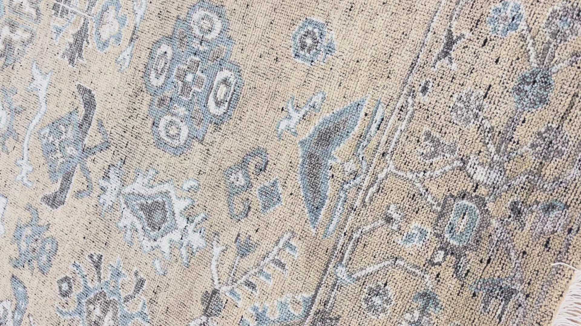 Isolde Beige Oushak Hand-Knotted Wool Rug