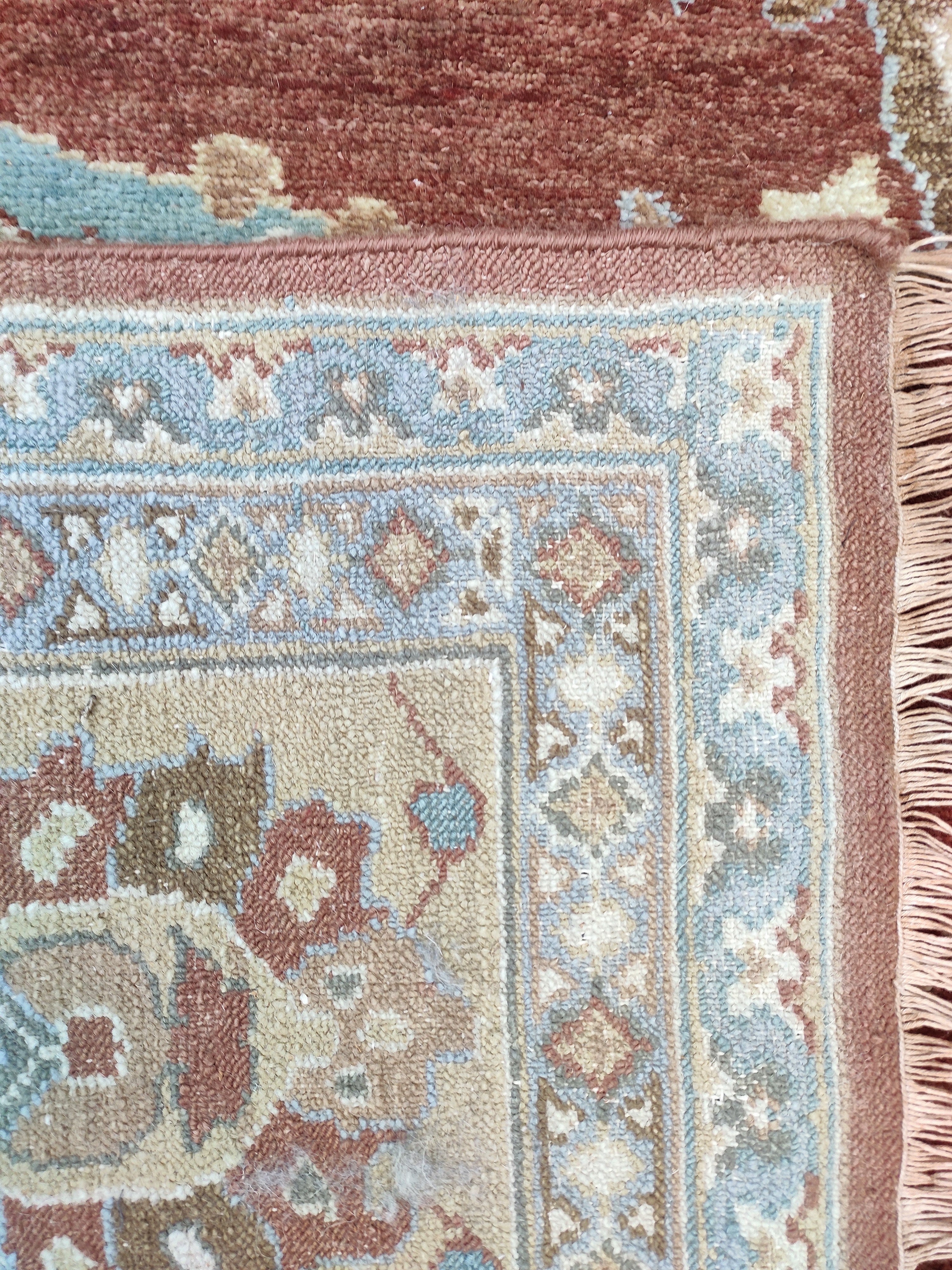 Roselyn Red Oushak Hand-Knotted Wool Rug