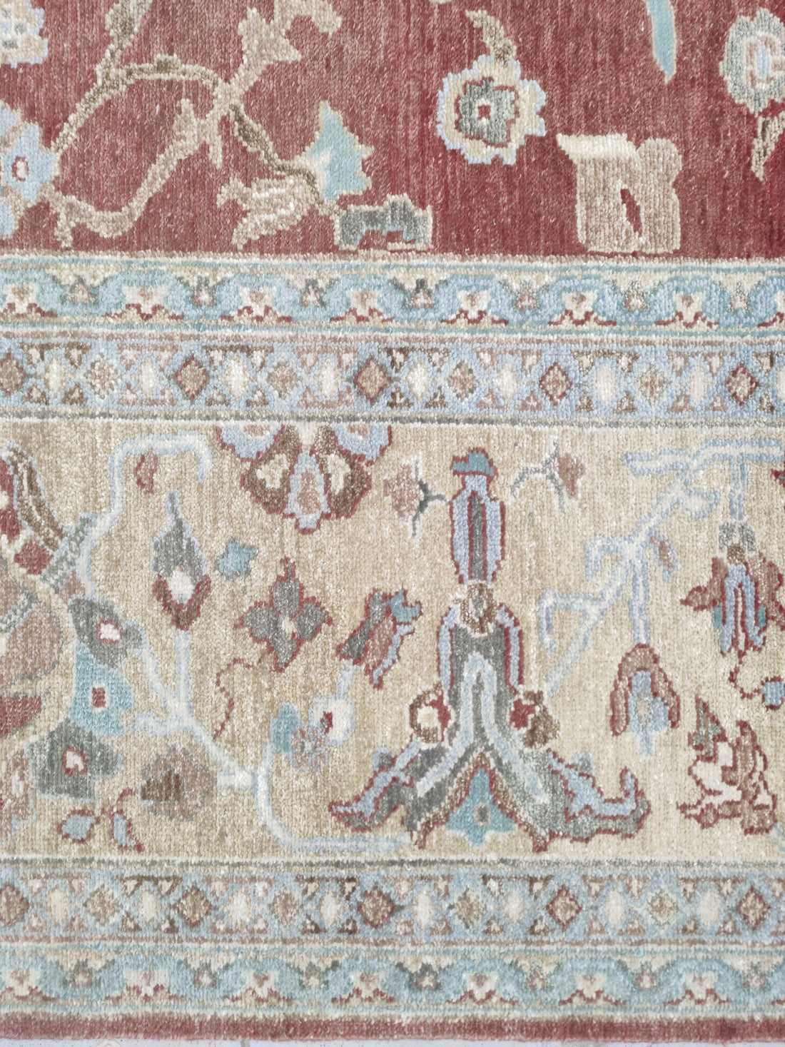 Roselyn Red Oushak Hand-Knotted Wool Rug
