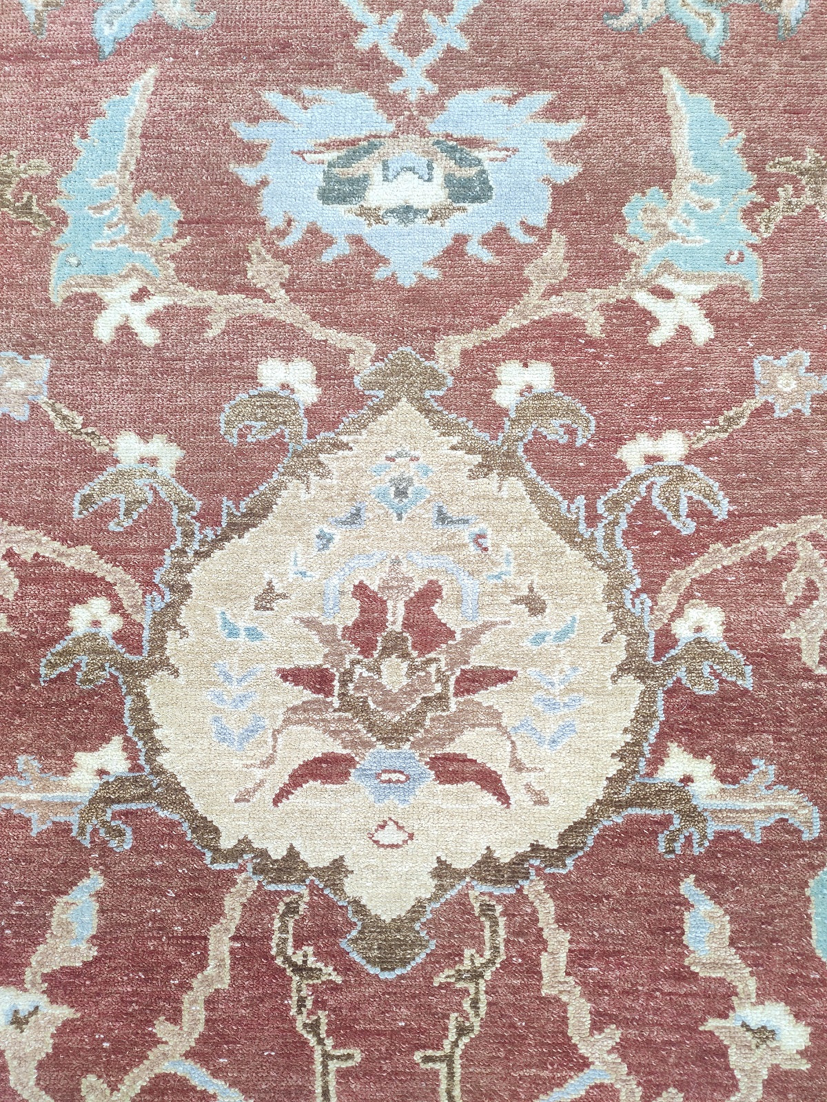 Roselyn Red Oushak Hand-Knotted Wool Rug