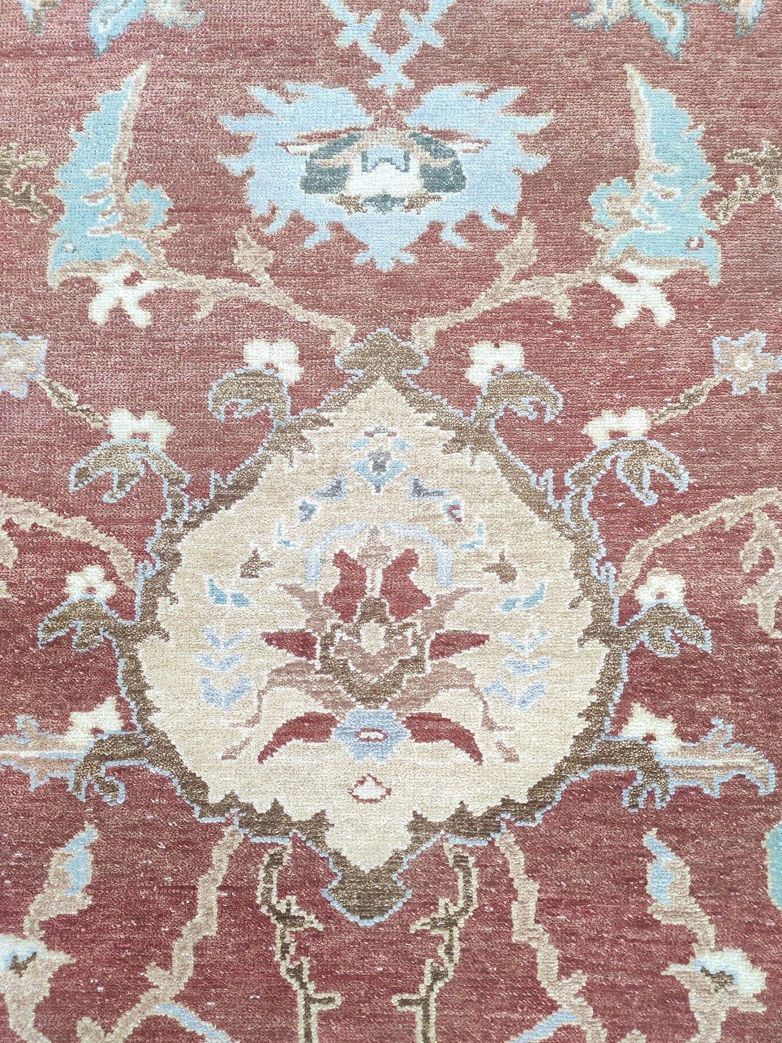 Roselyn Red Oushak Hand-Knotted Wool Rug