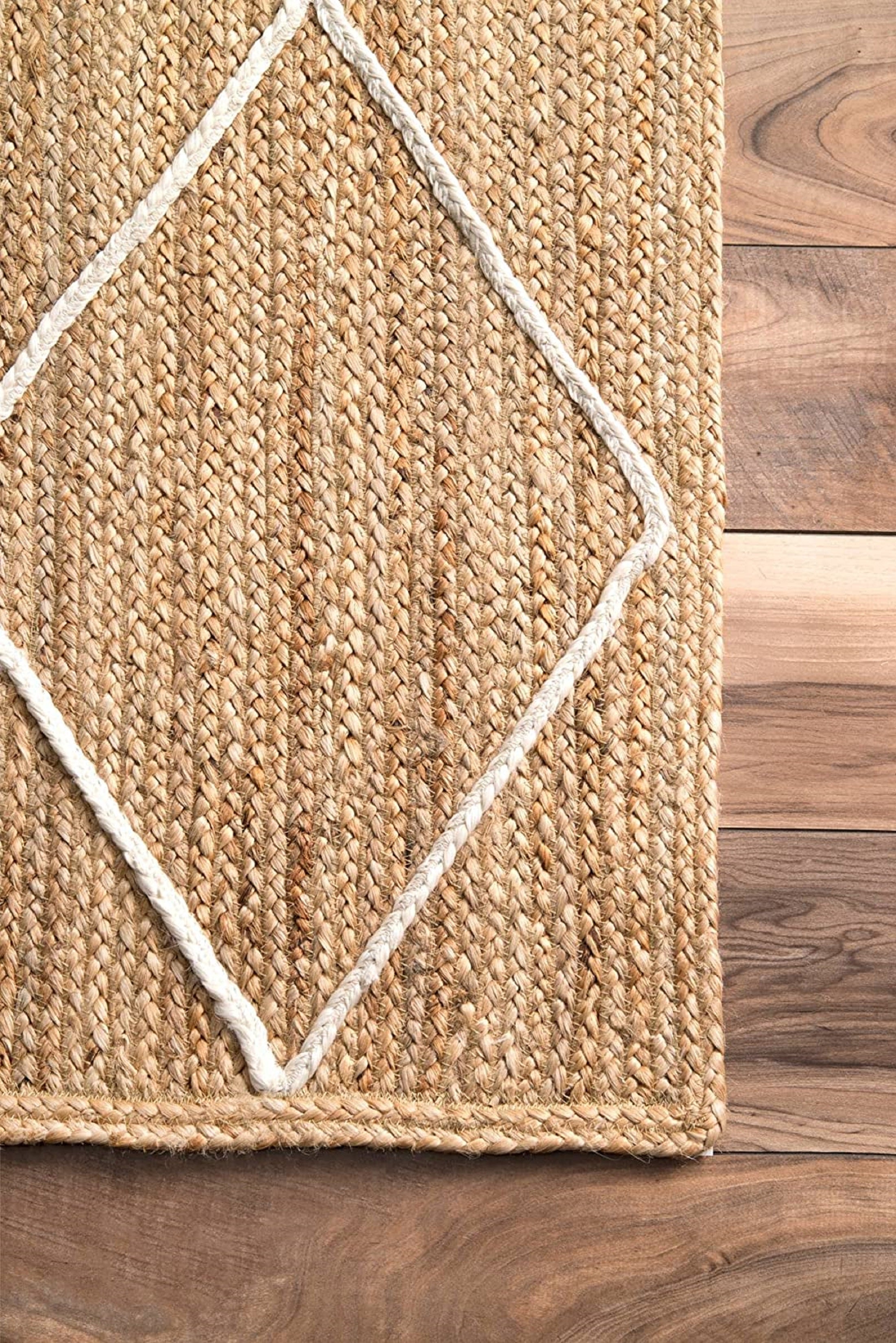 Sedona Chevron Jute Bohemian Stitched Handmade Rug