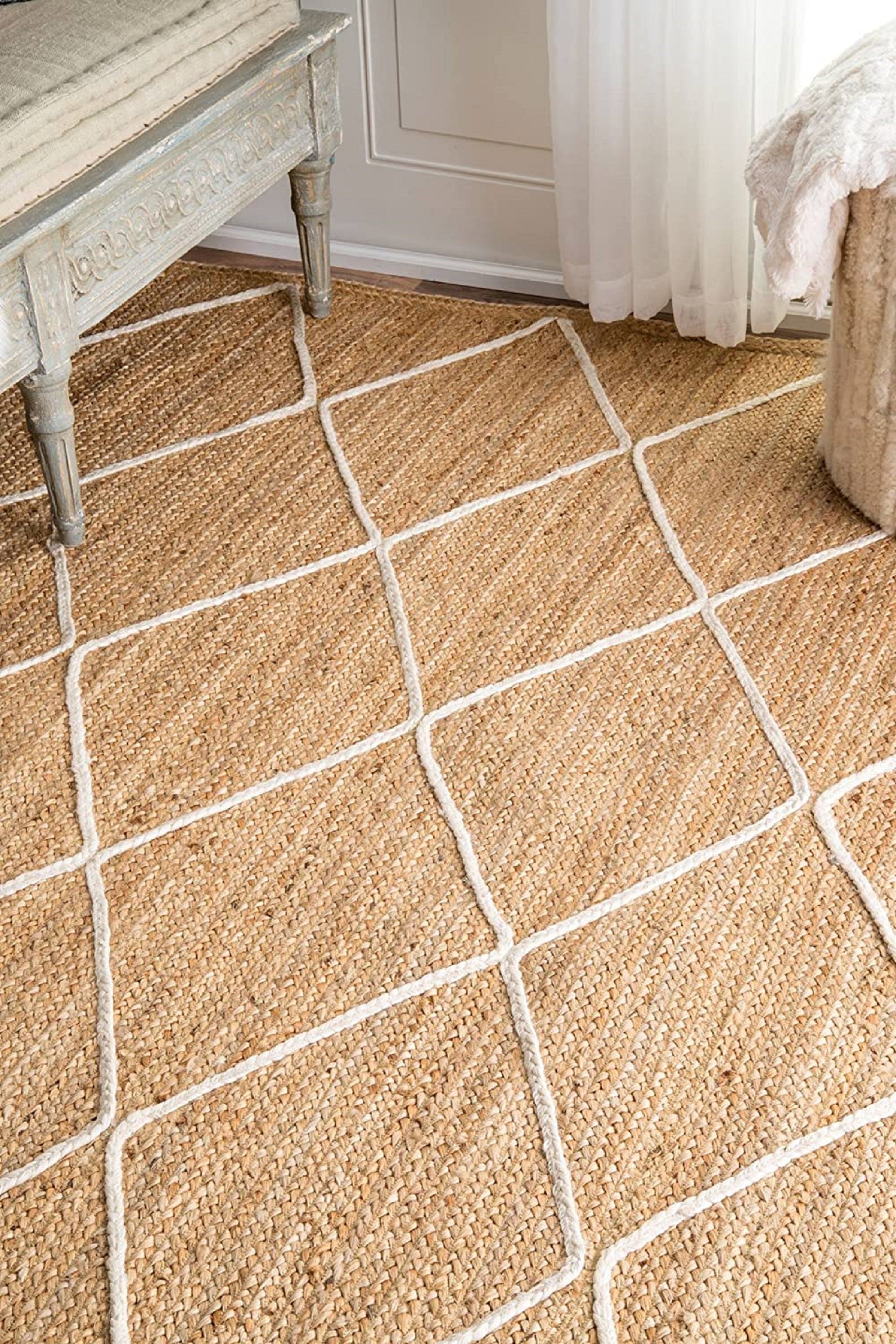 Sedona Chevron Jute Bohemian Stitched Handmade Rug