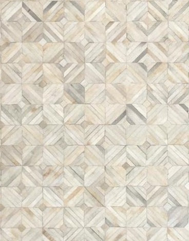 Sienna Grid Leather Patched Hand-Stitched Rug