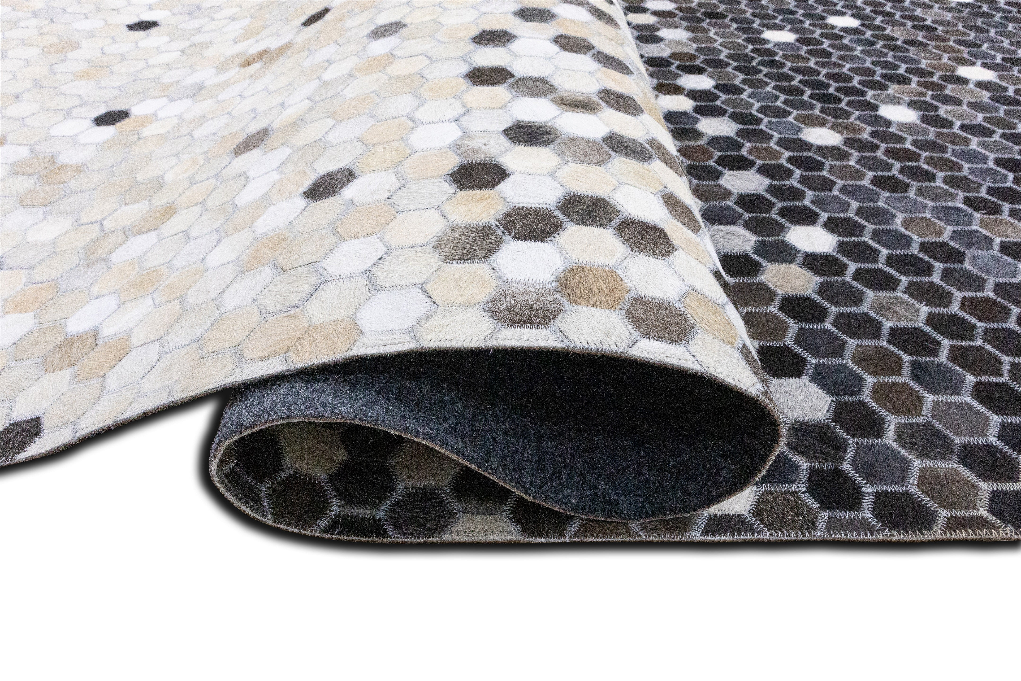 Sonoma Stitch Leather Patched Hand-Stitched Rug