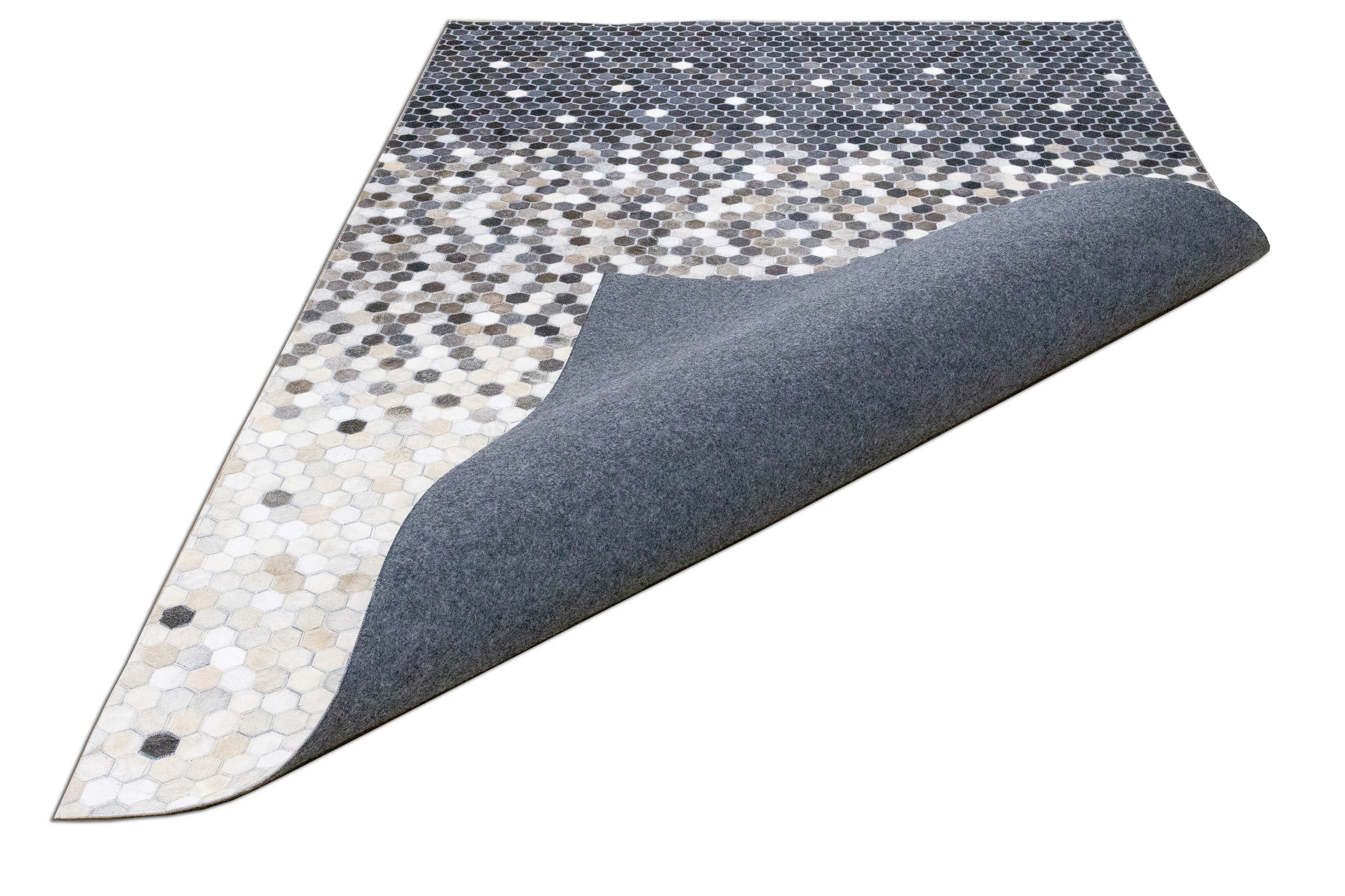 Sonoma Stitch Leather Patched Hand-Stitched Rug