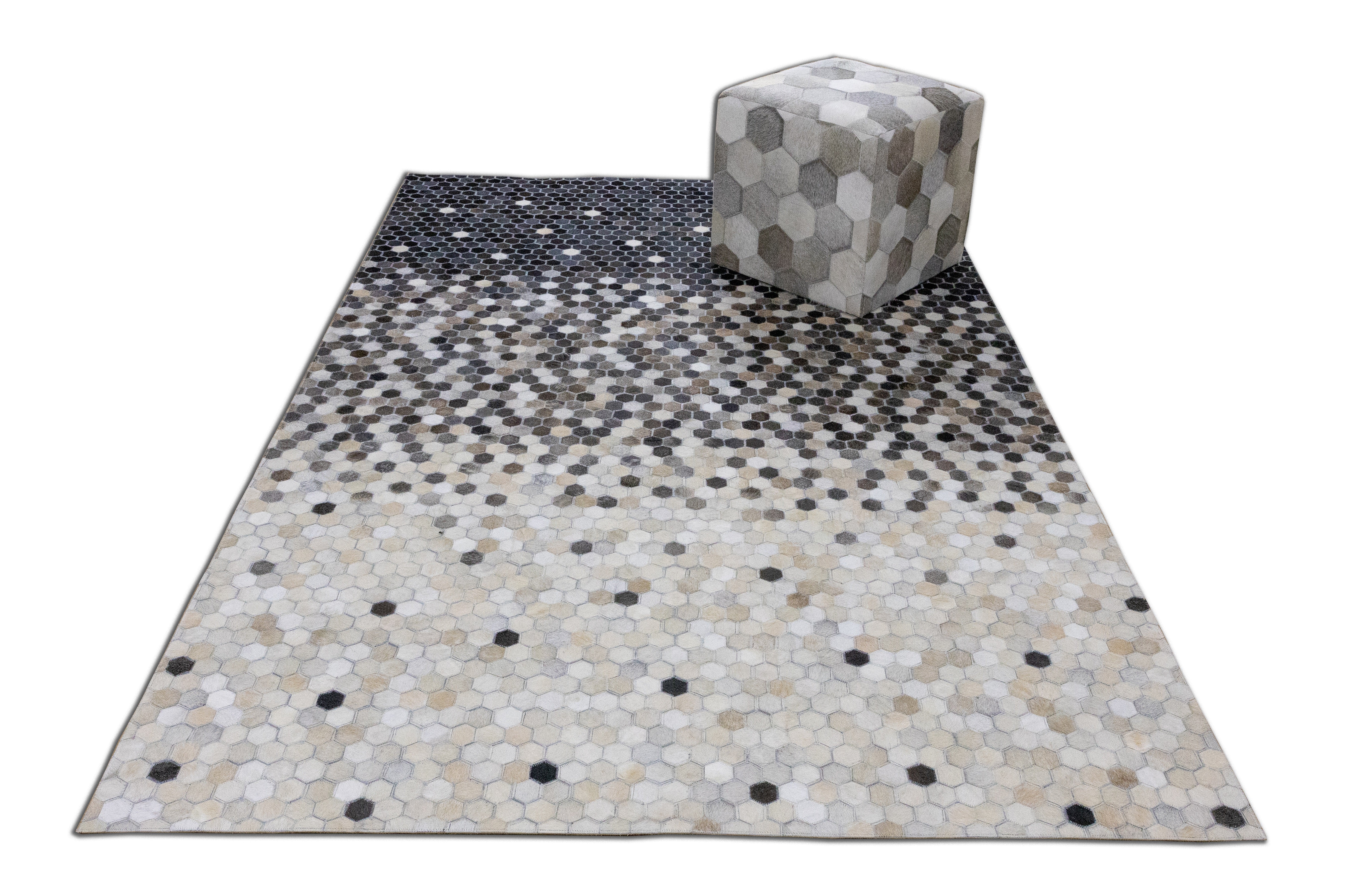 Sonoma Stitch Leather Patched Hand-Stitched Rug