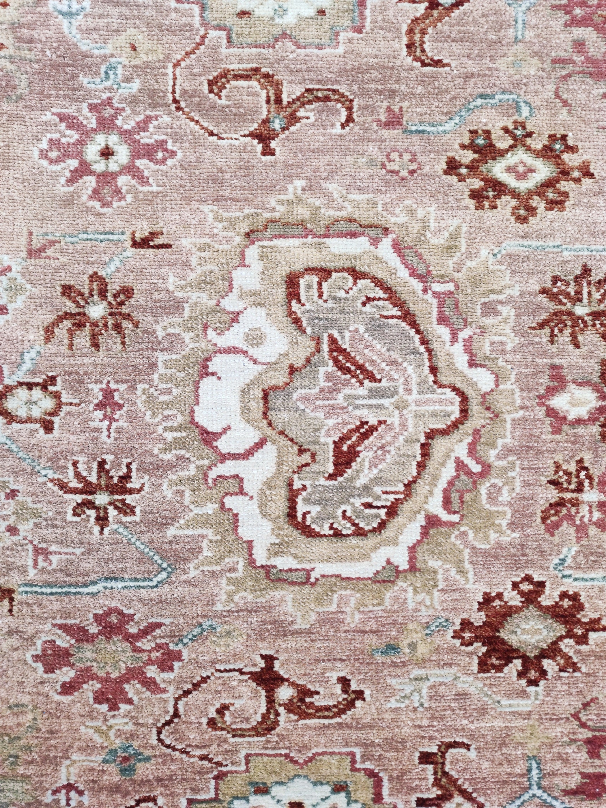 Sorella Peach Red Oushak Hand-Knotted Wool Rug