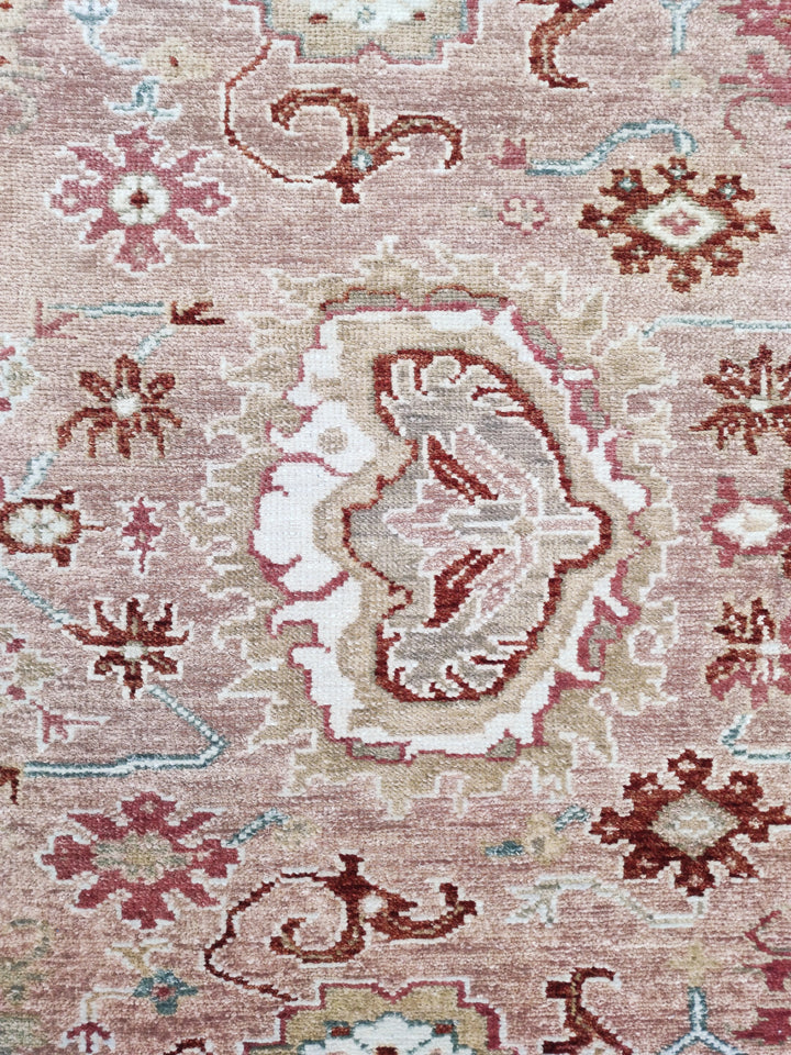Sorella Peach Red Oushak Hand-Knotted Wool Rug