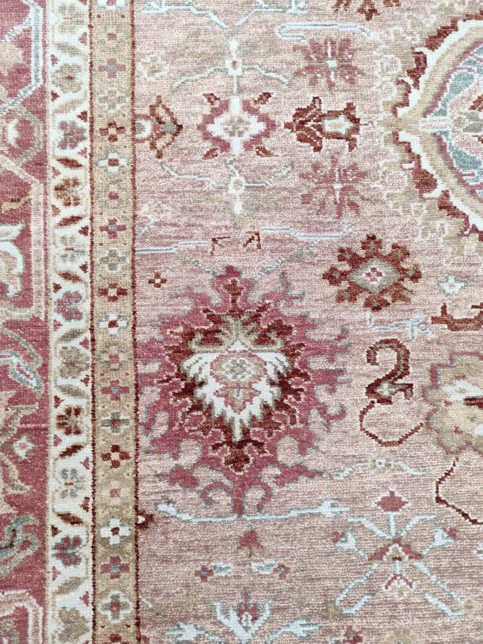 Sorella Peach Red Oushak Hand-Knotted Wool Rug