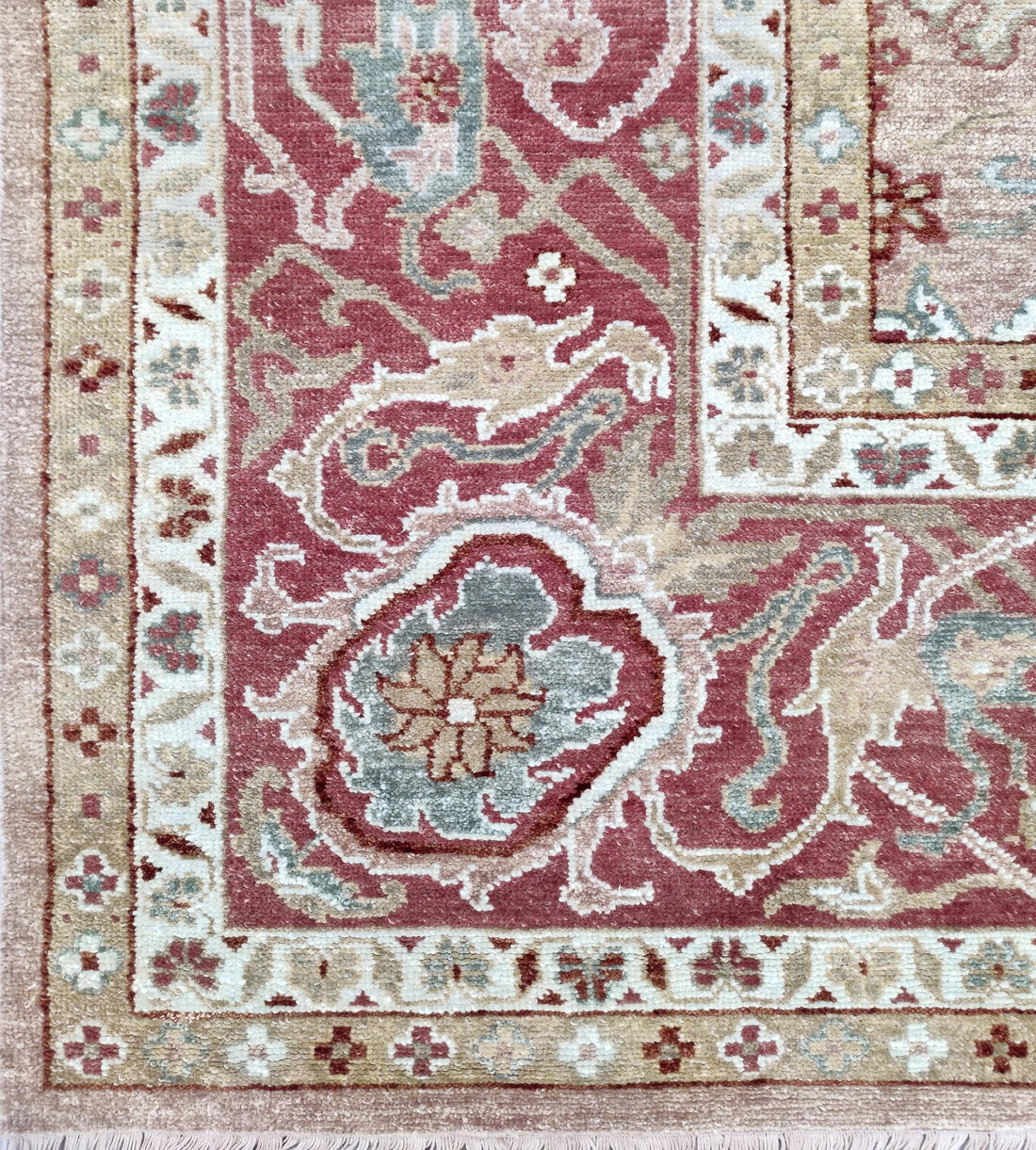 Sorella Peach Red Oushak Hand-Knotted Wool Rug