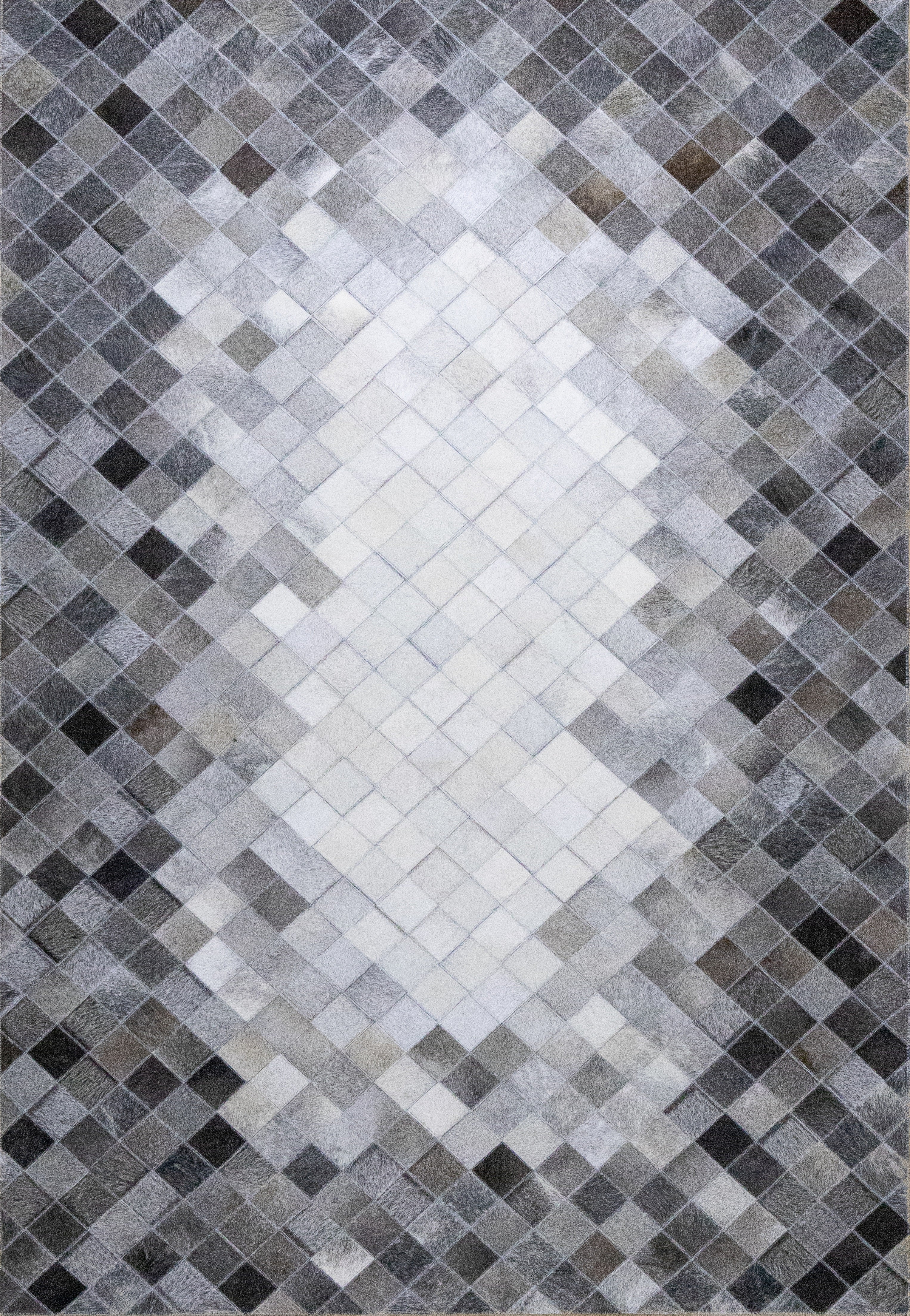 Sterling Diamond Leather Patched Hand-Stitched Rug