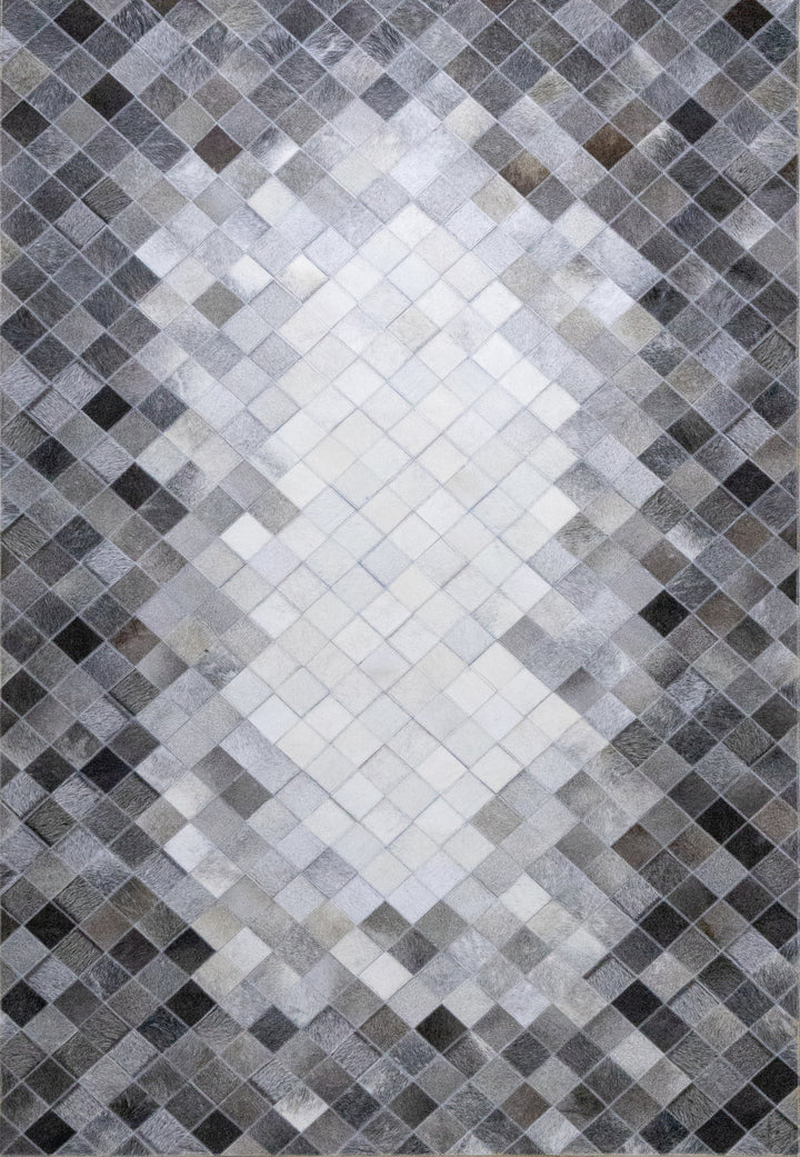 Sterling Diamond Leather Patched Hand-Stitched Rug