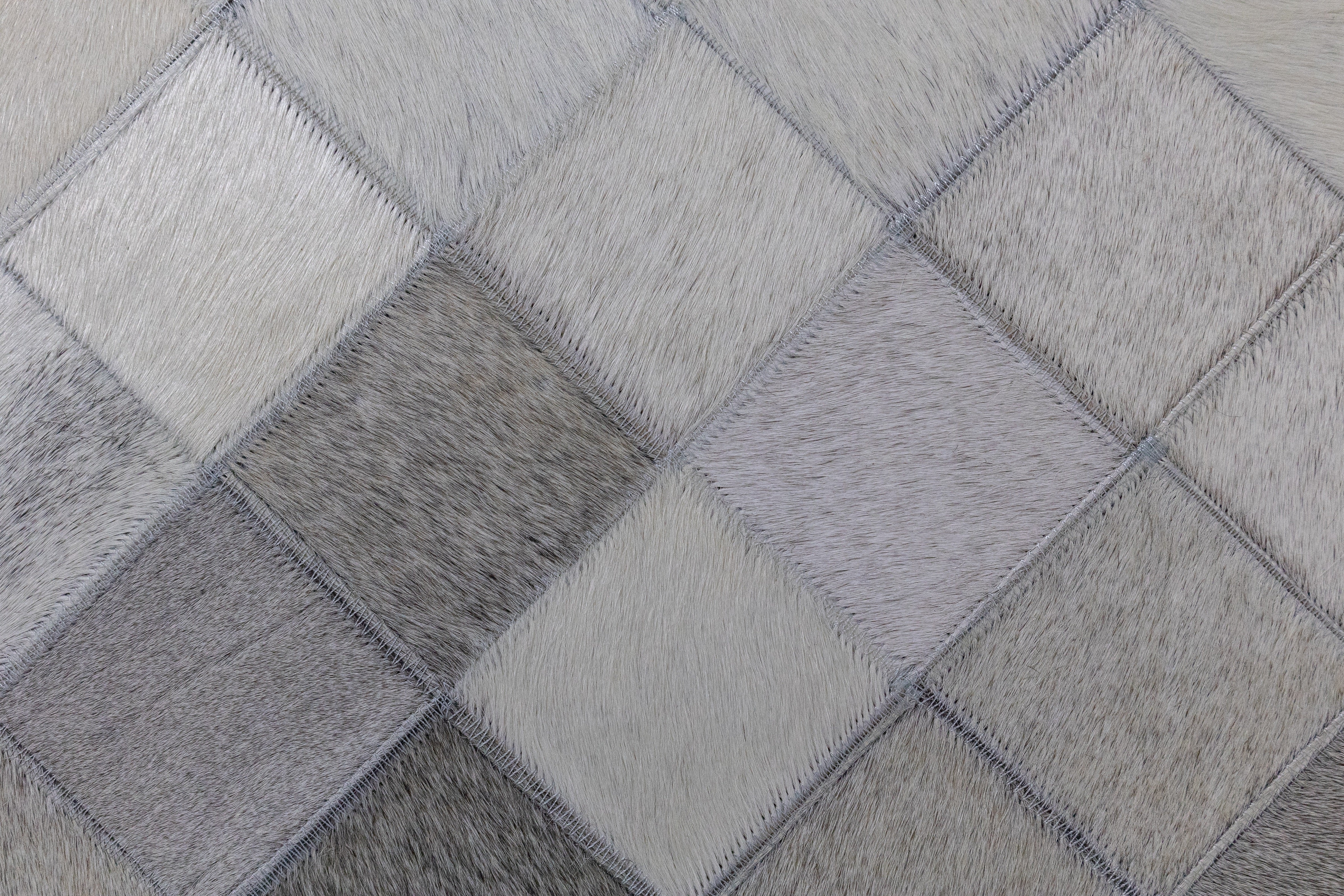 Sterling Diamond Leather Patched Hand-Stitched Rug