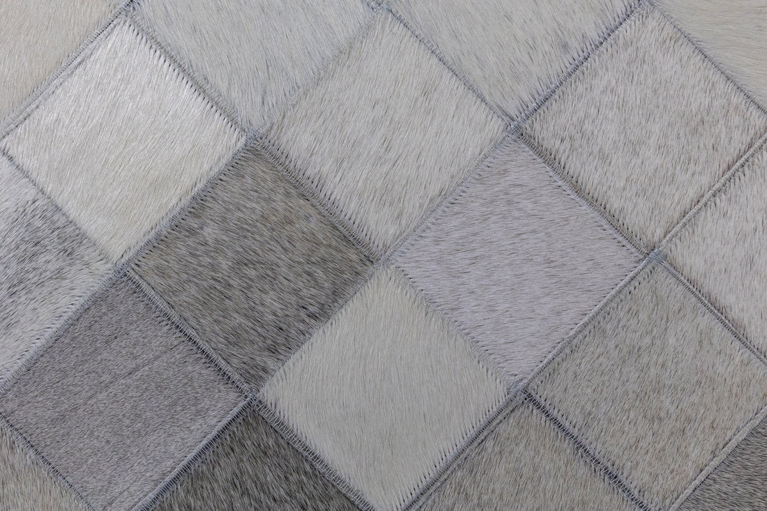 Sterling Diamond Leather Patched Hand-Stitched Rug