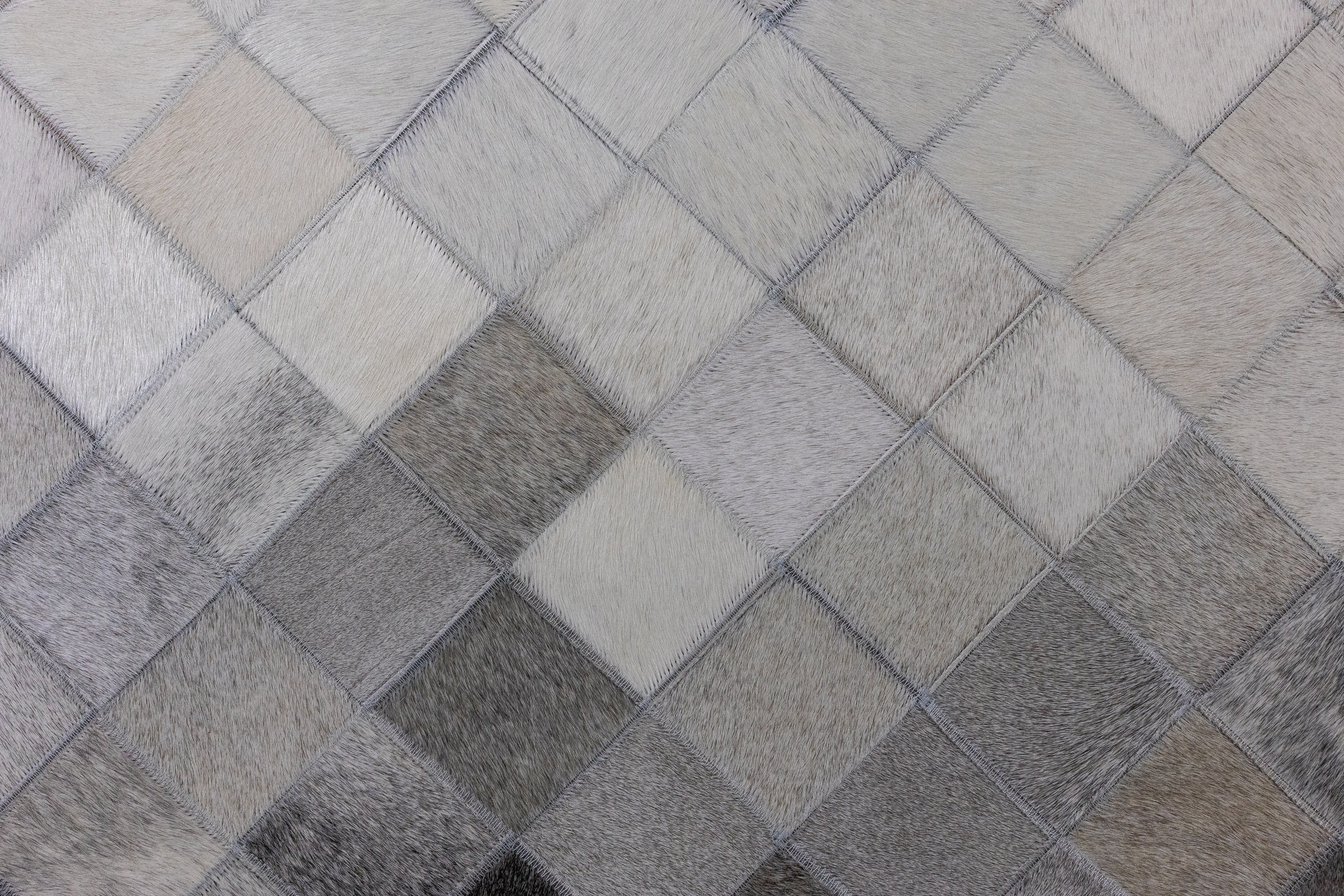 Sterling Diamond Leather Patched Hand-Stitched Rug