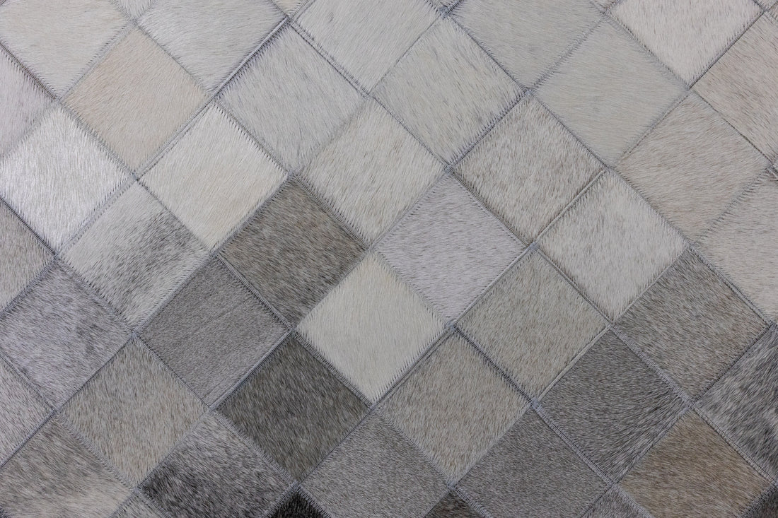 Sterling Diamond Leather Patched Hand-Stitched Rug