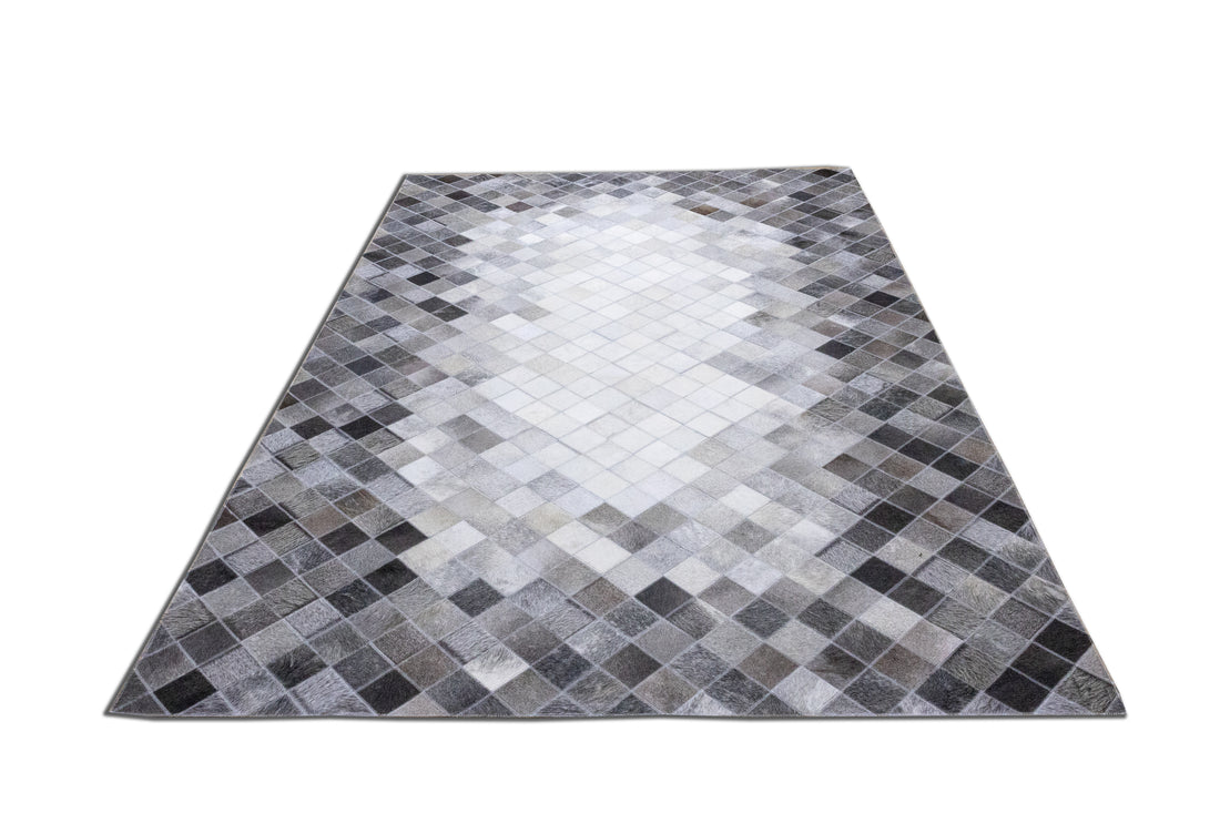 Sterling Diamond Leather Patched Hand-Stitched Rug