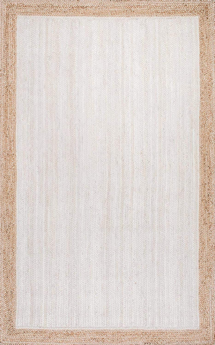Zari Border Jute Bohemian Stitched Handmade Rug