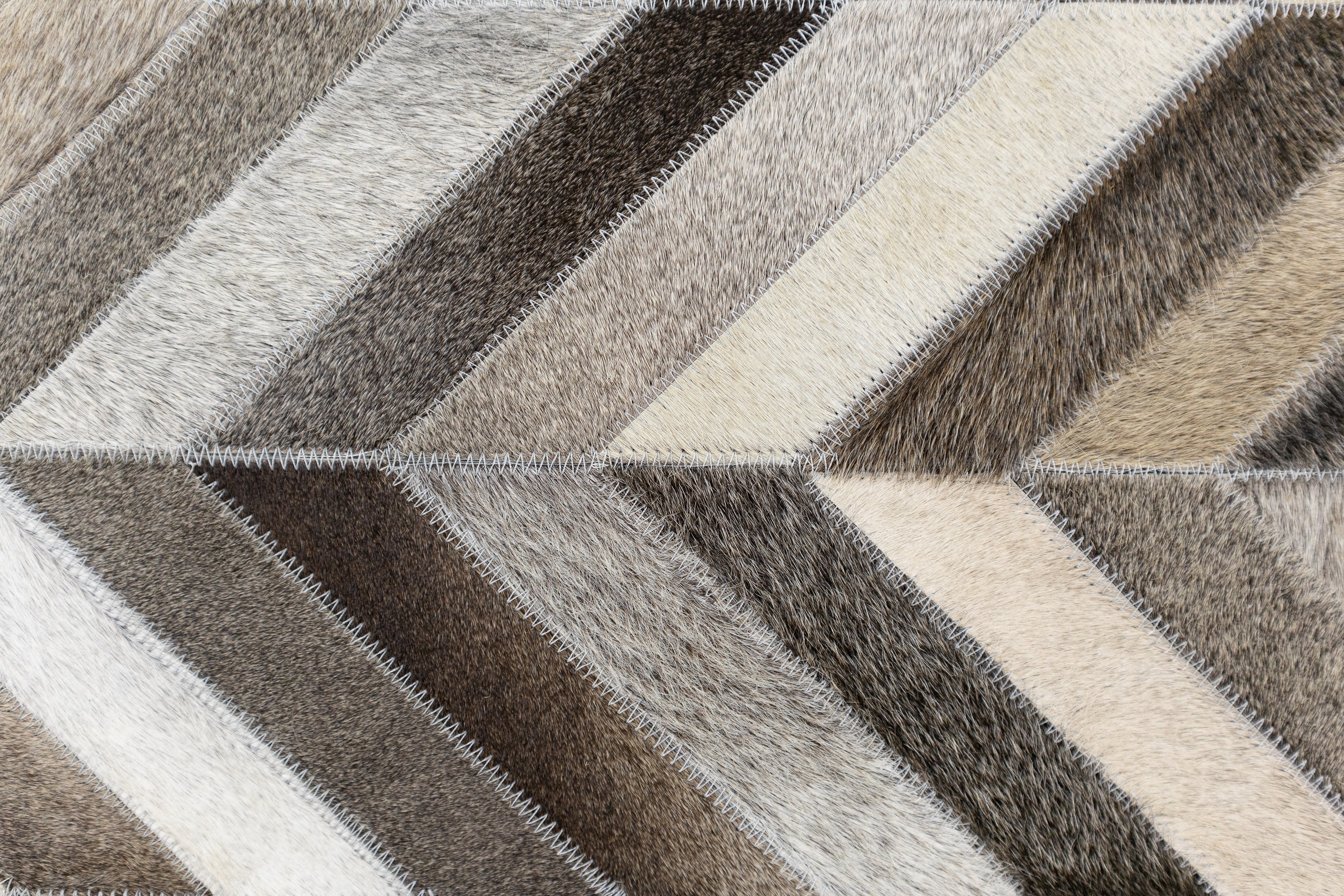 Zephyr Tonal Leather Patched Hand-Stitched Rug