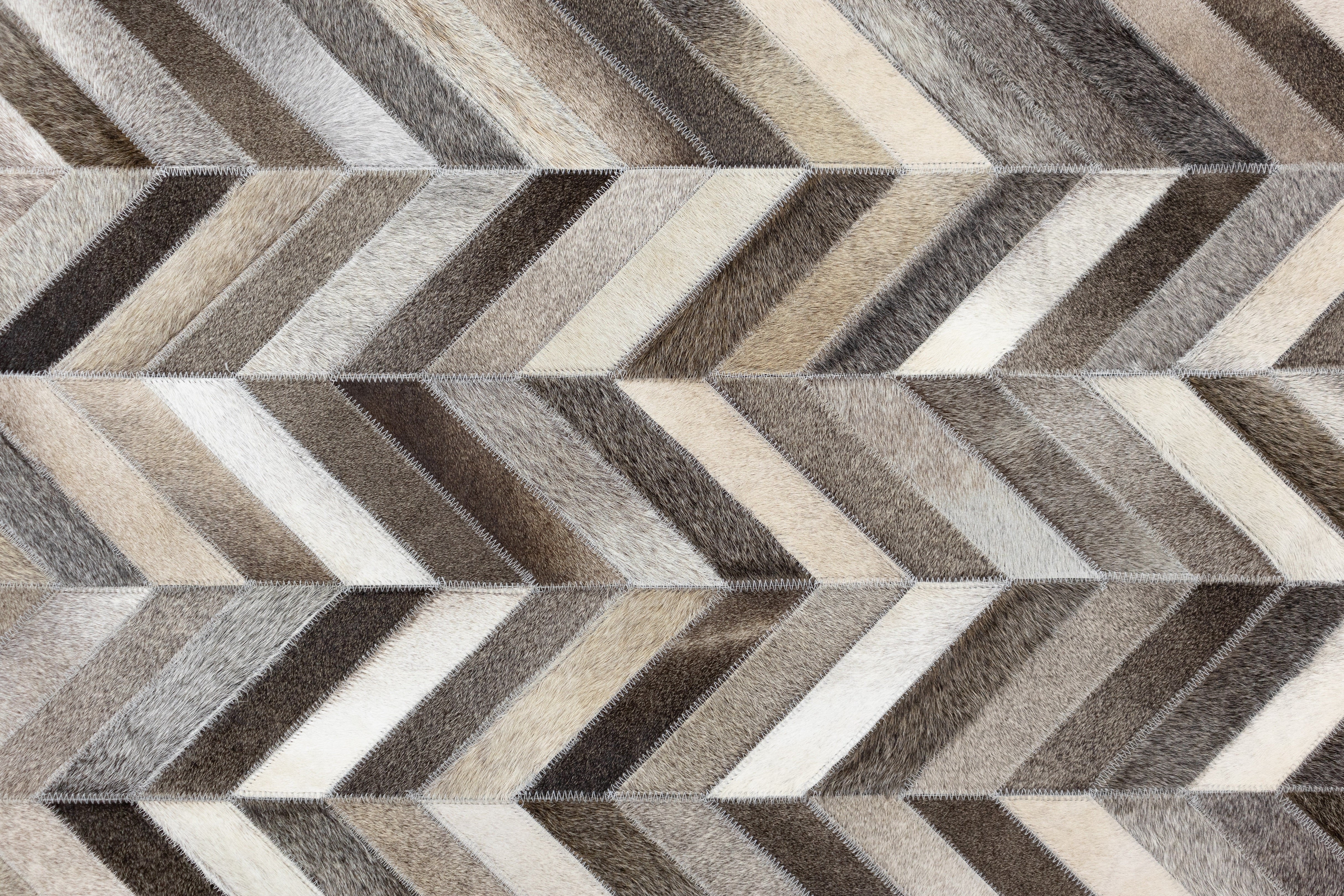 Zephyr Tonal Leather Patched Hand-Stitched Rug