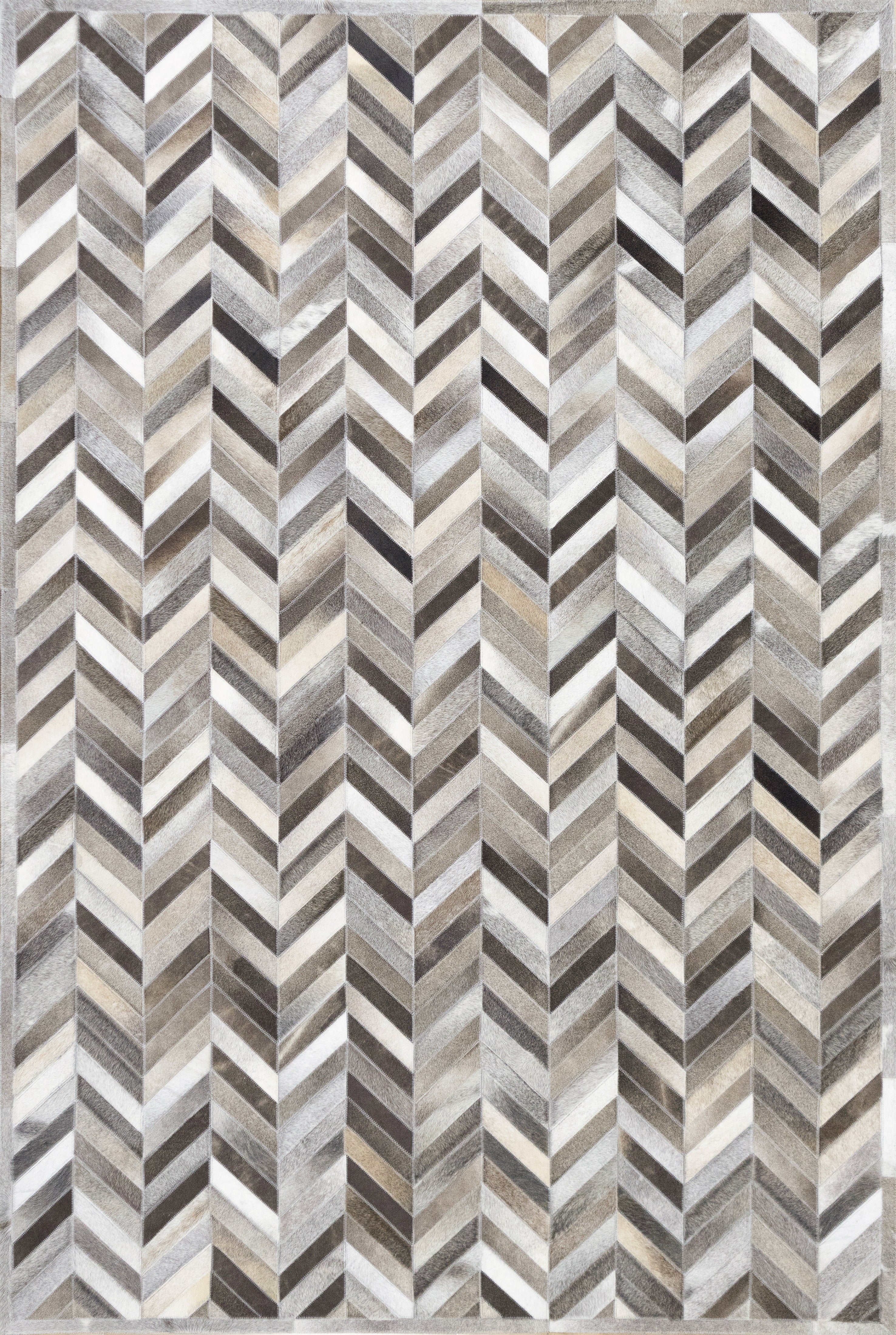 Zephyr Tonal Leather Patched Hand-Stitched Rug