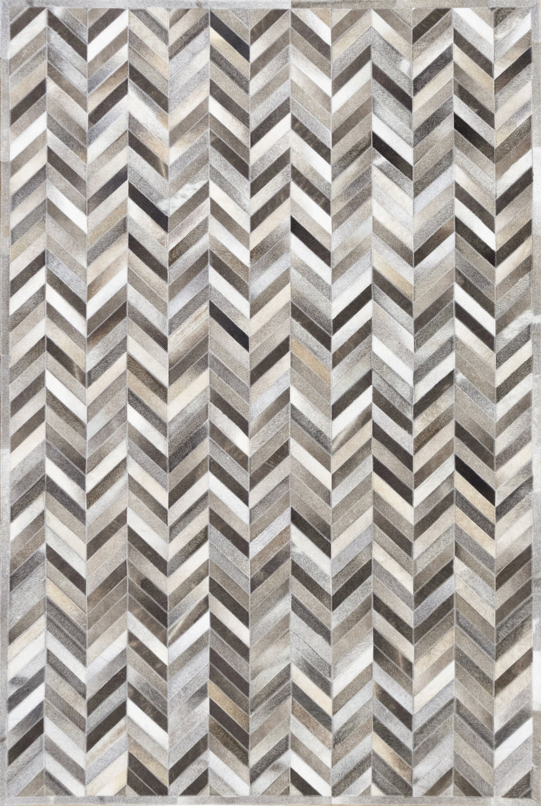 Zephyr Tonal Leather Patched Hand-Stitched Rug